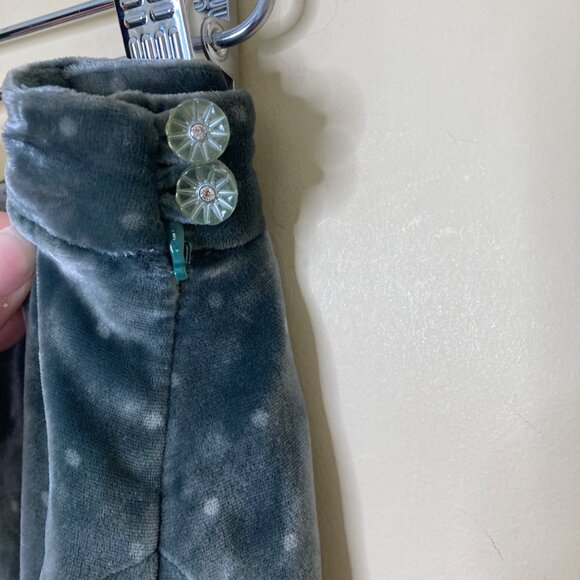 Marc Jacobs Green Velvet Polka Dot Midi Skirt 8 Rayon Silk Blend Whimsigoth - Picture 9 of 9